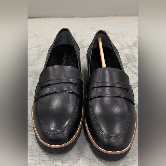 Vionic Black Leather Loafers with Chunky Sole wide - Picture 7 of 7